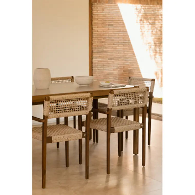 Silla de comedor Alveva en madera de teca 11