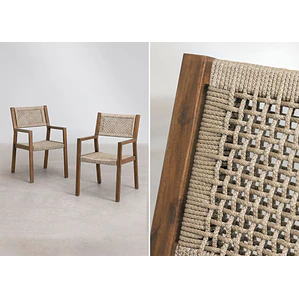 Silla de comedor Kaelara en madera de acacia