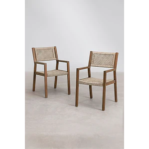 Silla de comedor Kaelara en madera de acacia