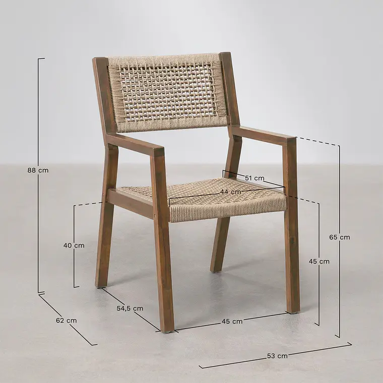 Silla de comedor Kaelara en madera de acacia 8