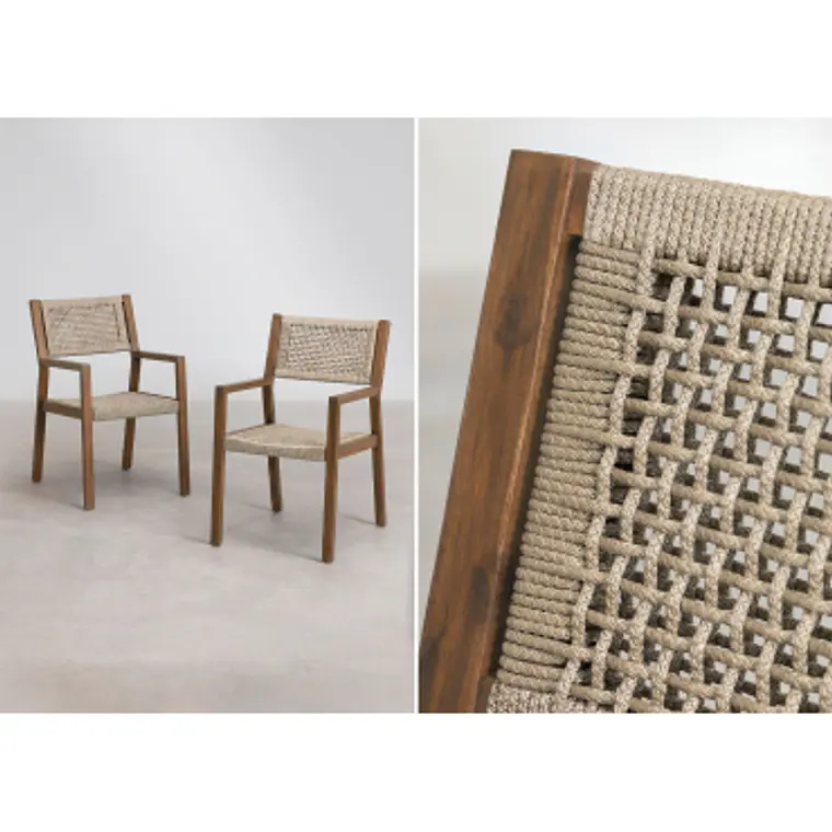 Silla de comedor Kaelara en madera de acacia 10