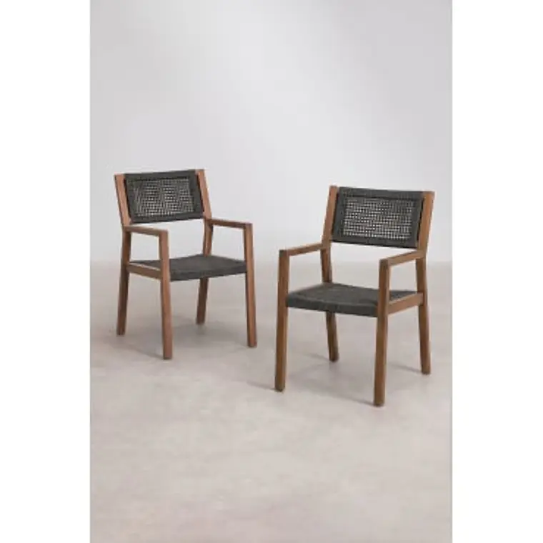 Silla de comedor Kaelara en madera de acacia 11
