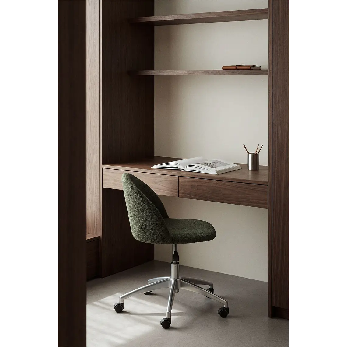 Silla de escritorio con ruedas tapizada 2