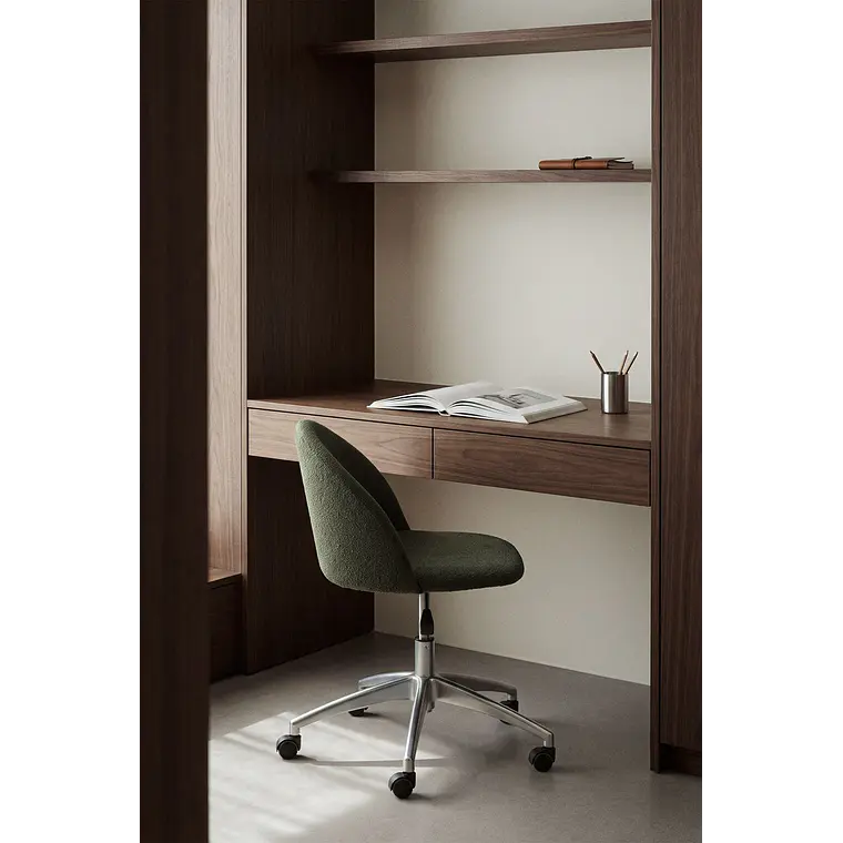 Silla de escritorio con ruedas tapizada 13