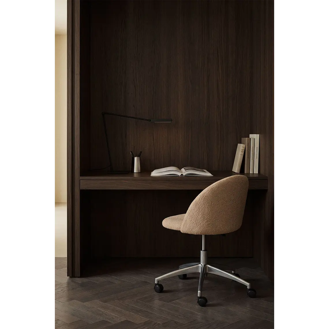 Silla de escritorio con ruedas tapizada 14