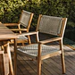 Silla de jardín con reposabrazos en madera de acacia y cuerda trenzada Kela - Miniatura 1