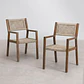 Silla de jardín con reposabrazos en madera de acacia y cuerda trenzada Kela - Miniatura 4