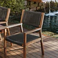 Silla de jardín con reposabrazos en madera de acacia y cuerda trenzada Kela - Miniatura 13