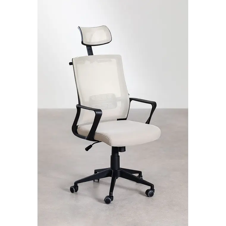 Silla de oficina con ruedas y reposacabezas en polipropileno Teill 4