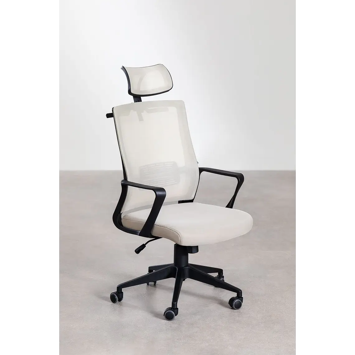 Silla de oficina con ruedas y reposacabezas en polipropileno Teill 7