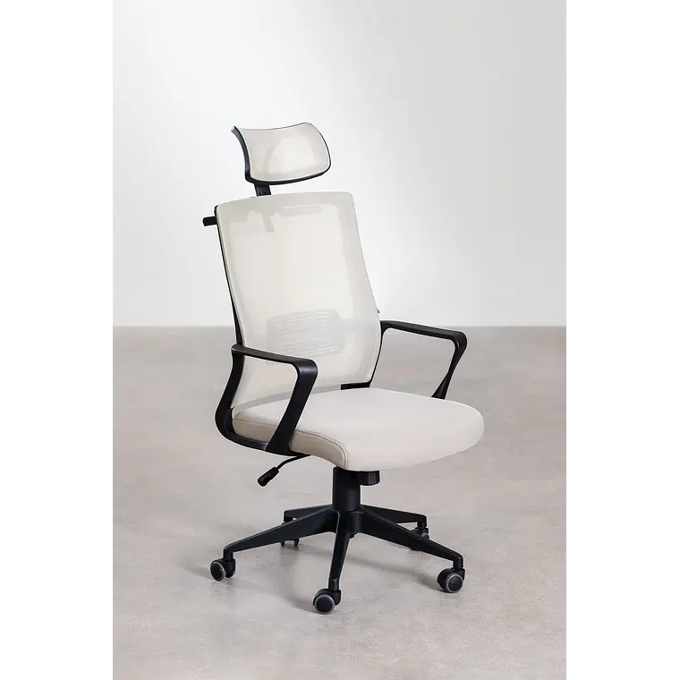 Silla de oficina con ruedas y reposacabezas en polipropileno Teill 7