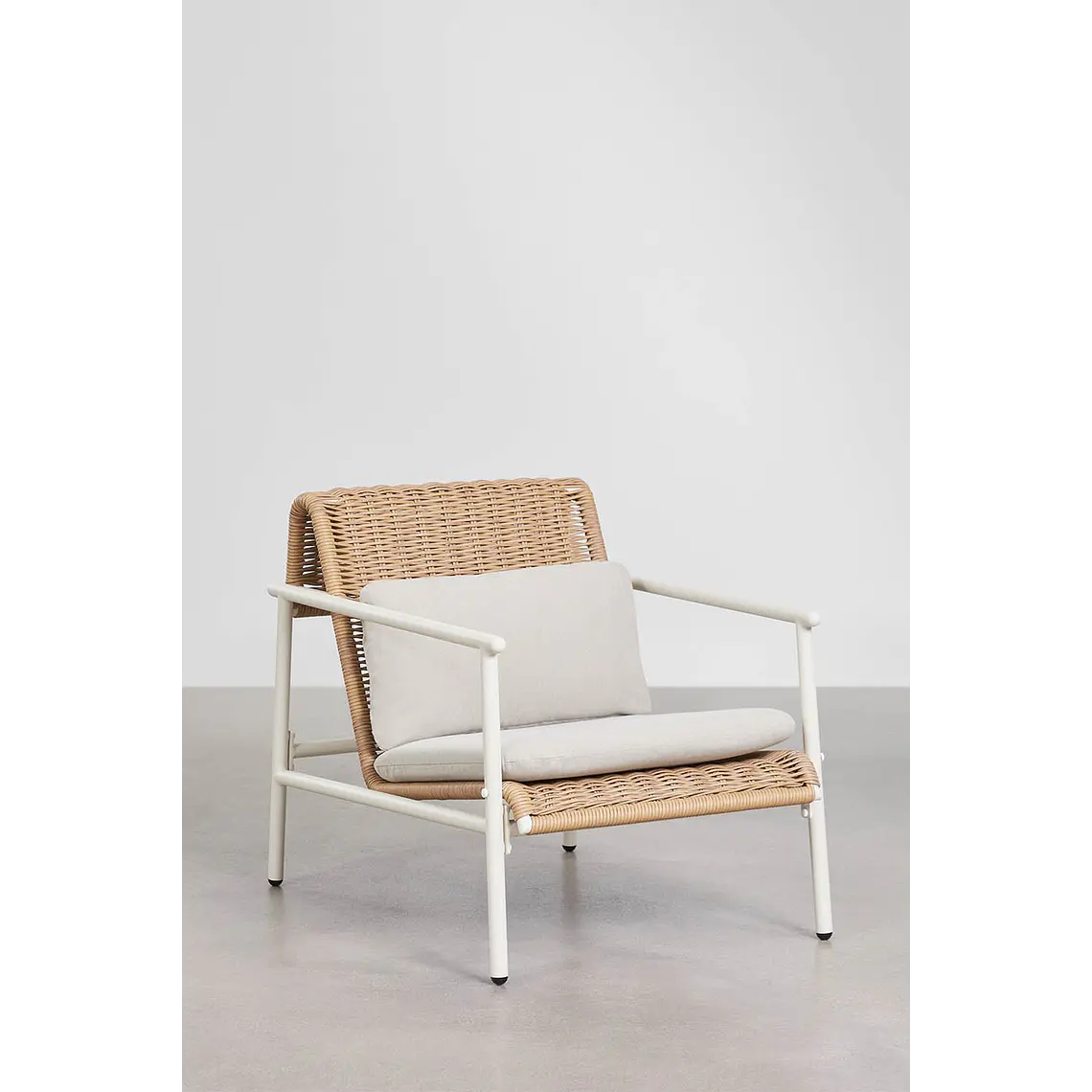 Sillón de jardín con reposabrazos en aluminio y ratán sintético Vareva 3