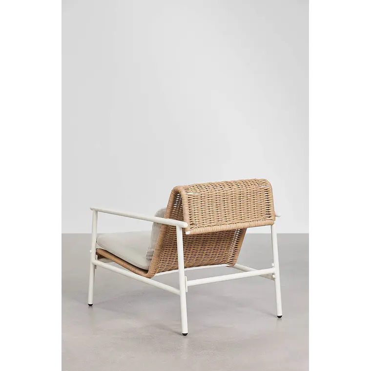 Sillón de jardín con reposabrazos en aluminio y ratán sintético Vareva 6