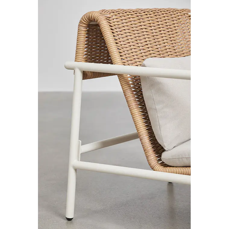 Sillón de jardín con reposabrazos en aluminio y ratán sintético Vareva 7