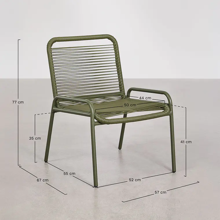 Sillón de jardín en acero y ratán sintético Mareva 9