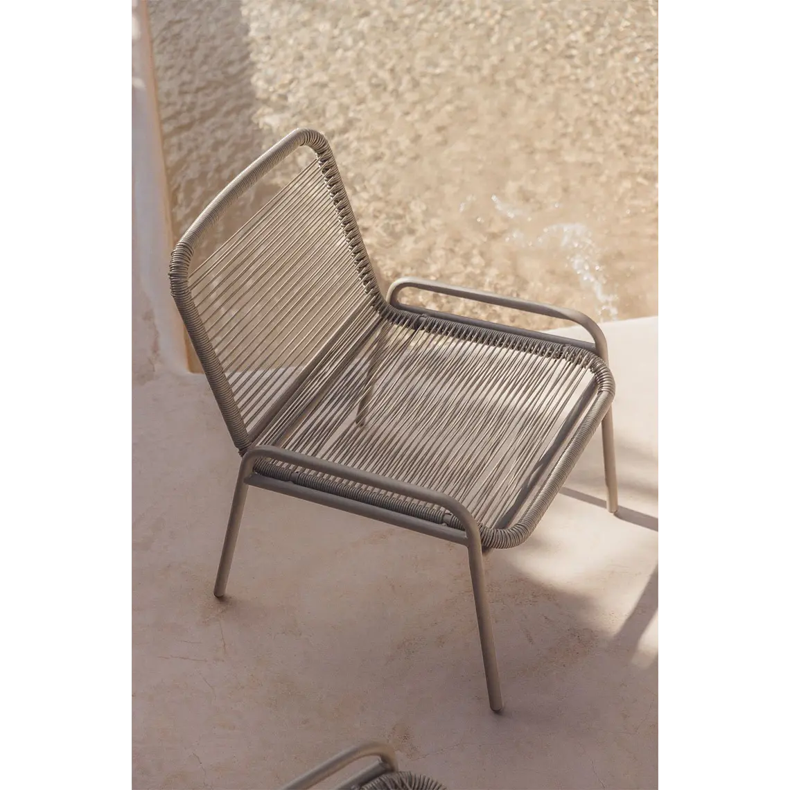 Sillón de jardín en acero y ratán sintético Mareva 12
