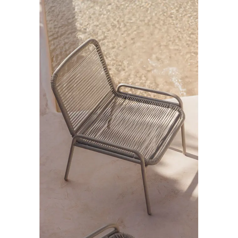 Sillón de jardín en acero y ratán sintético Mareva 12