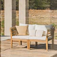 Sofá modular de jardín de 2 piezas con reposabrazos en madera de acacia Ilana - Miniatura 1