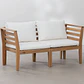 Sofá modular de jardín de 2 piezas con reposabrazos en madera de acacia Ilana - Miniatura 2