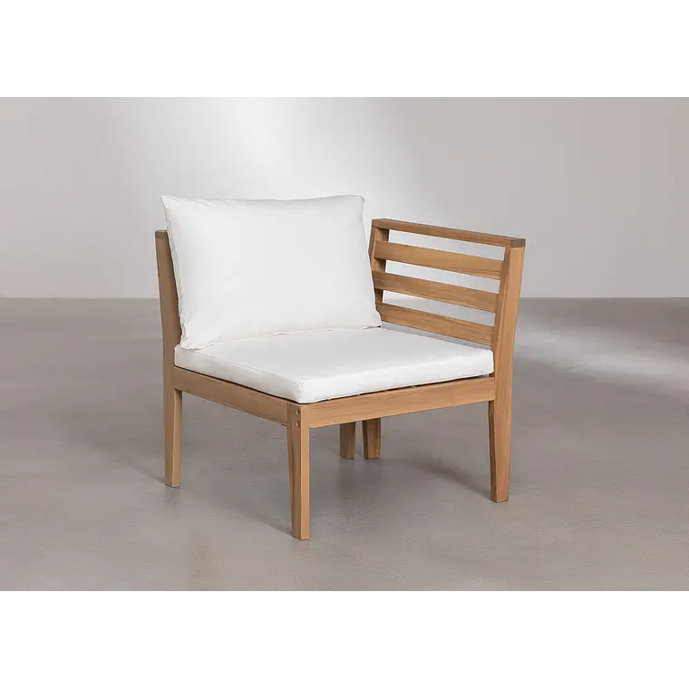 Sofá modular de jardín de 2 piezas con reposabrazos en madera de acacia Ilana 5