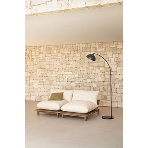 Sofá modular reclinable de jardín de 2 piezas en madera de acacia Joria
