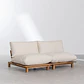 Sofá modular reclinable de jardín de 2 piezas en madera de acacia Joria - Miniatura 4
