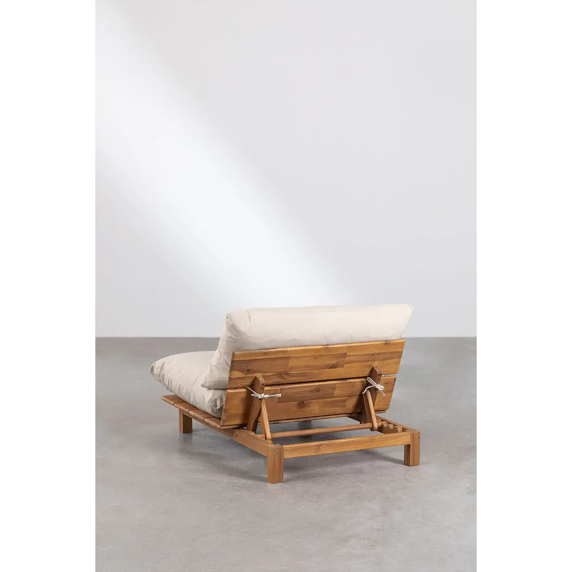 Sofá modular reclinable de jardín de 2 piezas en madera de acacia Joria 7