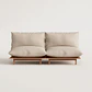 Sofá modular reclinable de jardín de 2 piezas en madera de acacia Joria - Miniatura 9