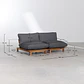 Sofá modular reclinable de jardín de 2 piezas en madera de acacia Joria - Miniatura 10