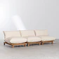 Sofá modular reclinable de jardín de 3 piezas en madera de acacia Kelia - Miniatura 4