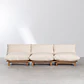 Sofá modular reclinable de jardín de 3 piezas en madera de acacia Kelia - Miniatura 5