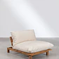 Sofá modular reclinable de jardín de 3 piezas en madera de acacia Kelia - Miniatura 6