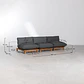 Sofá modular reclinable de jardín de 3 piezas en madera de acacia Kelia - Miniatura 10