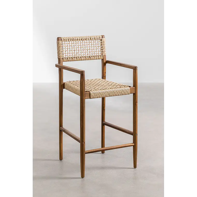 Taburete alto Caelena en madera de teca 3