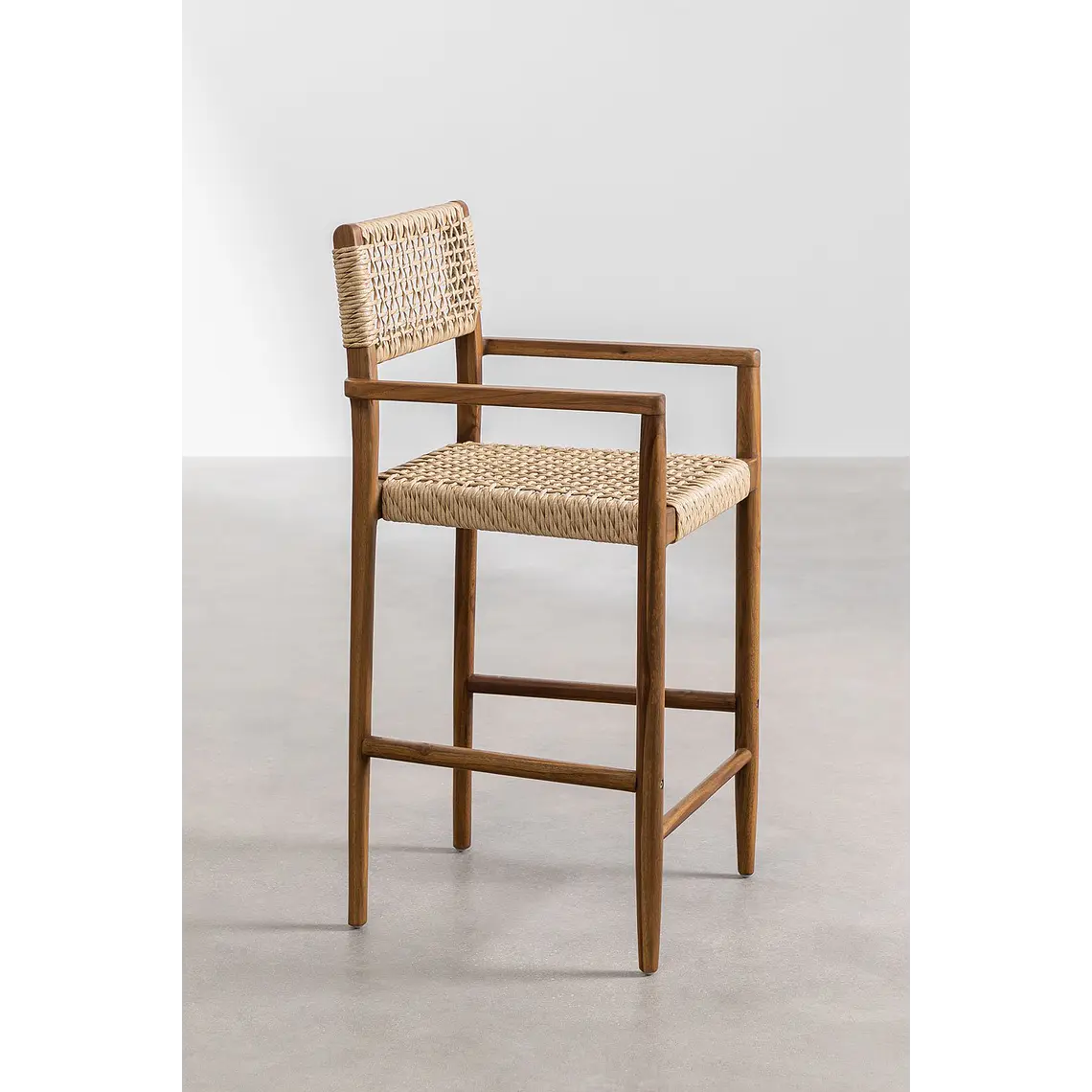 Taburete alto Caelena en madera de teca 4
