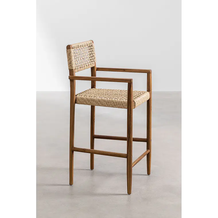 Taburete alto Caelena en madera de teca 4