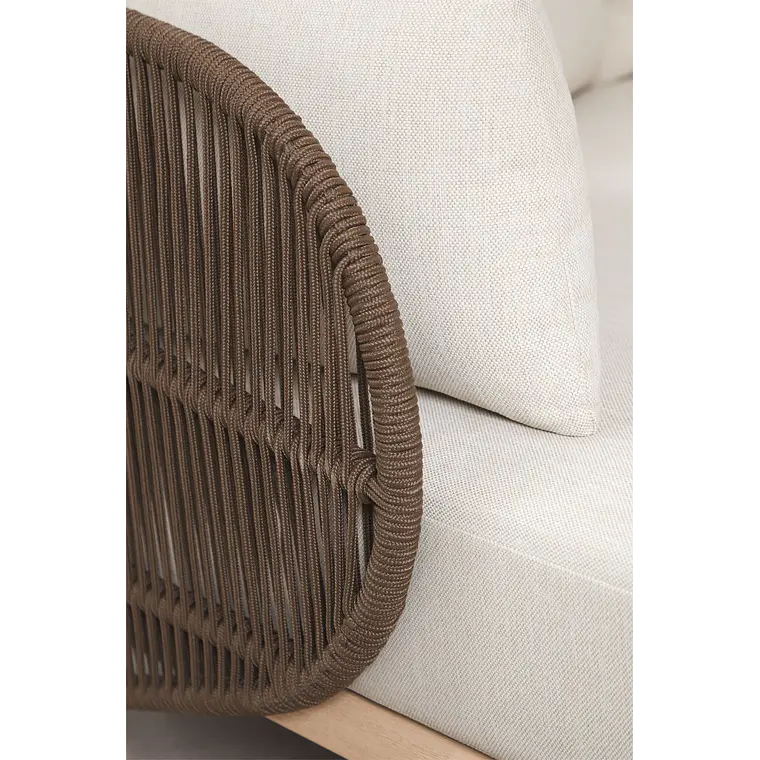 Tumbona doble con cojines en madera de acacia y cuerda trenzada Orlora 6