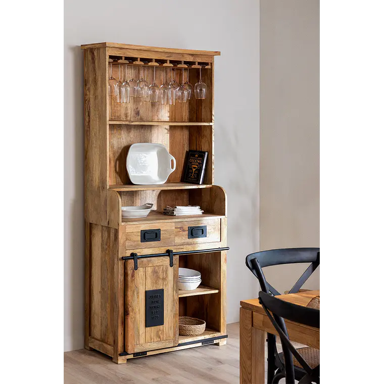 Vitrina Nivien en madera de mango 1