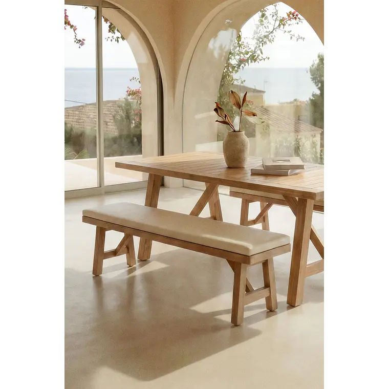 Banca de comedor Maelis en madera de acacia 1