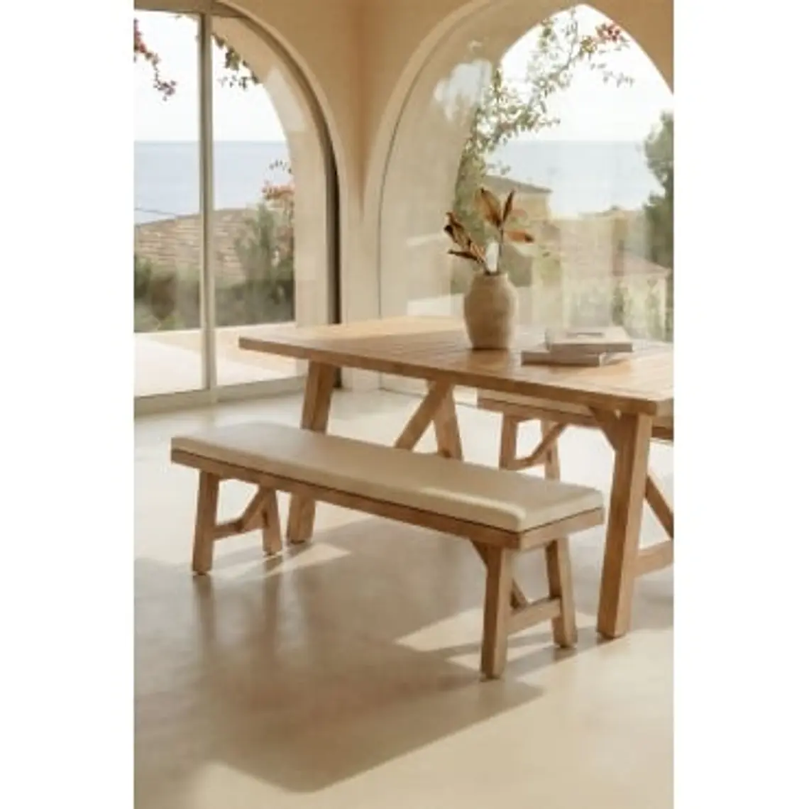 Banca de comedor Maelis en madera de acacia 9