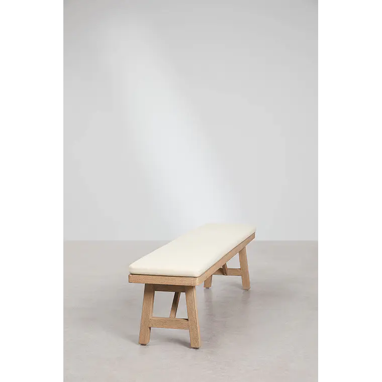 Banco de jardín 190 cm en madera de acacia Doreva 4