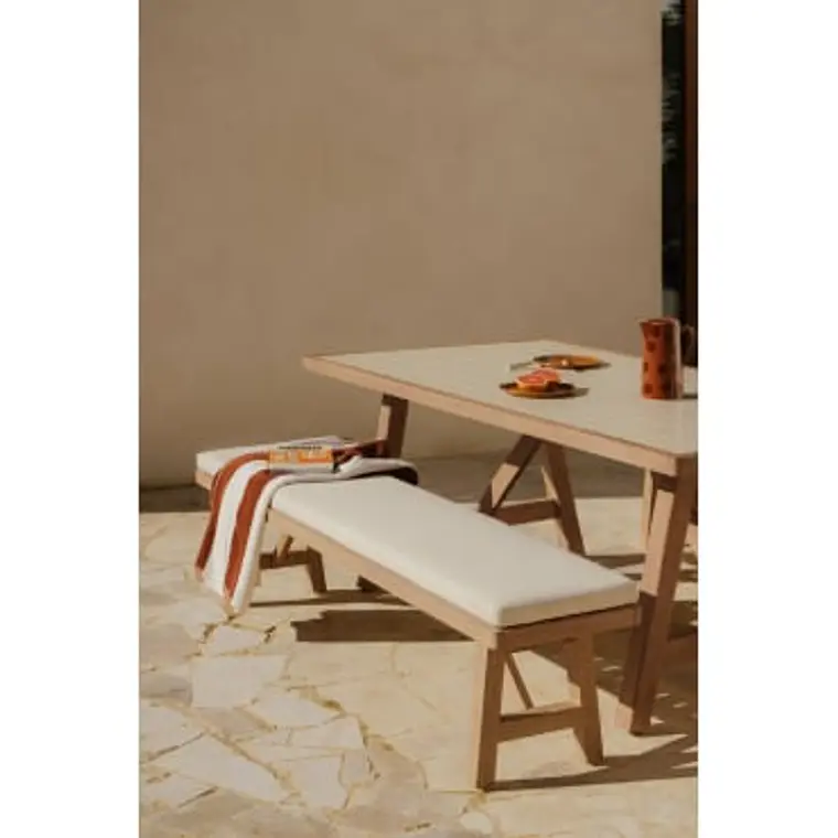 Banco de jardín 190 cm en madera de acacia Doreva 9