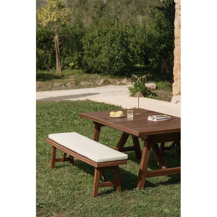 Banco de jardín 190 cm en madera de acacia Doreva 11