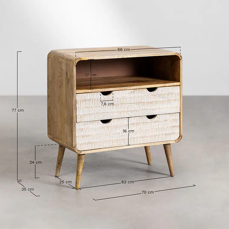 Cómoda Orena 70x35 cm en madera de mango 7