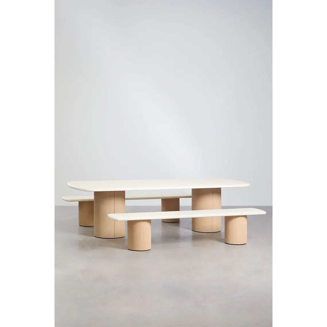 Conjunto de comedor Cenena en acabado cemento 1
