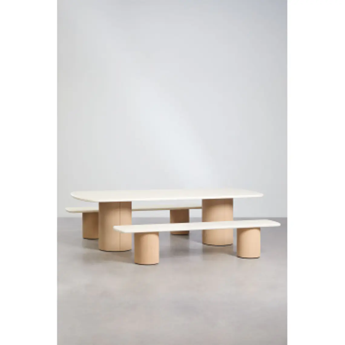Conjunto de comedor Cenena en acabado cemento 11