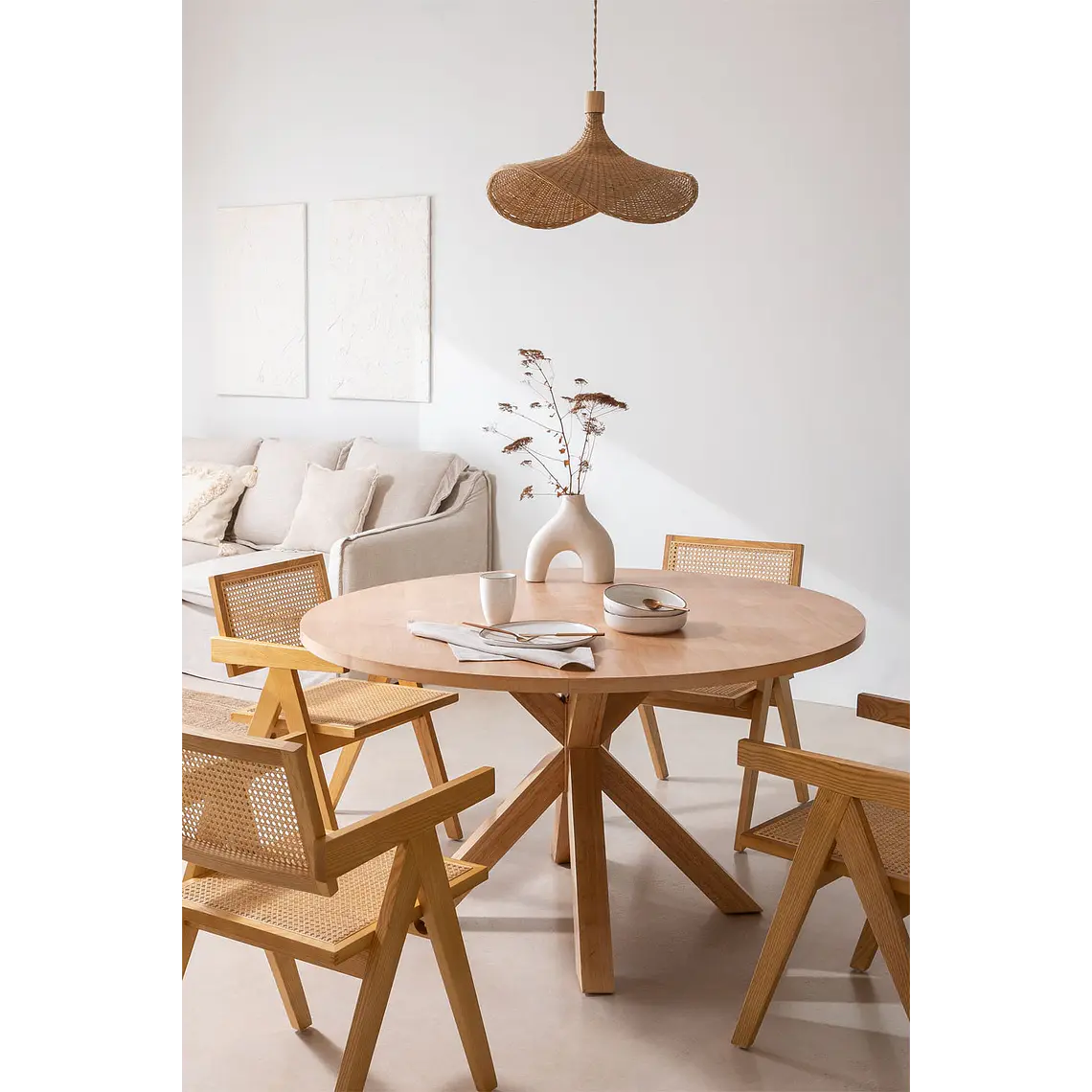 Conjunto de comedor Darune en ratán 1