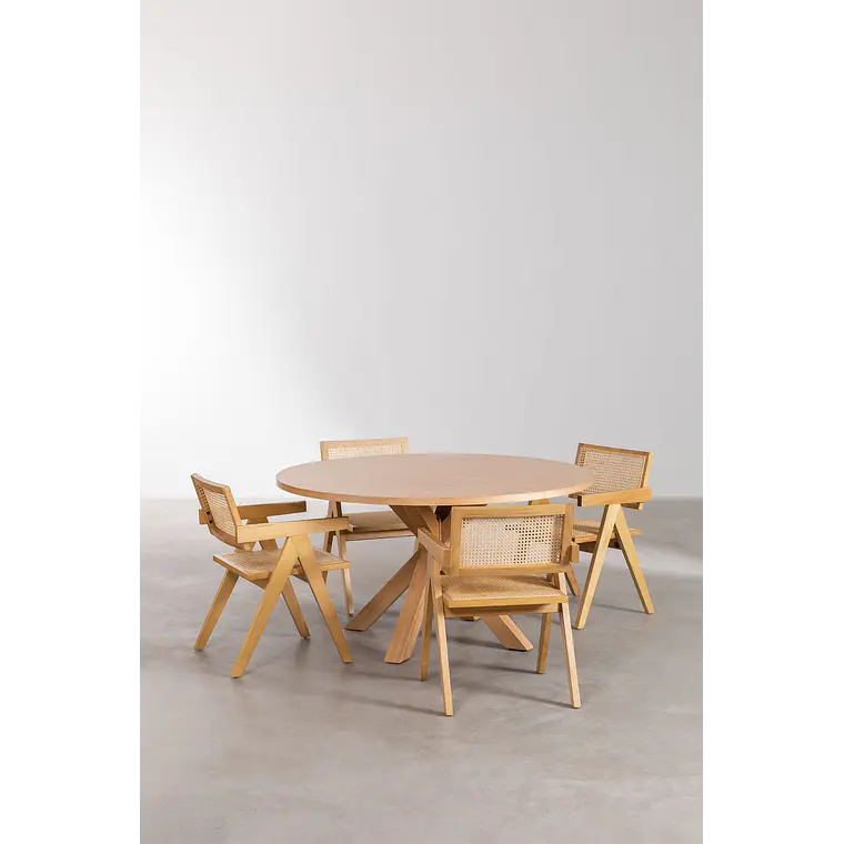 Conjunto de comedor Darune en ratán 2