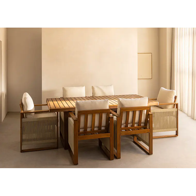 Conjunto de comedor Eiror en madera de acacia 1