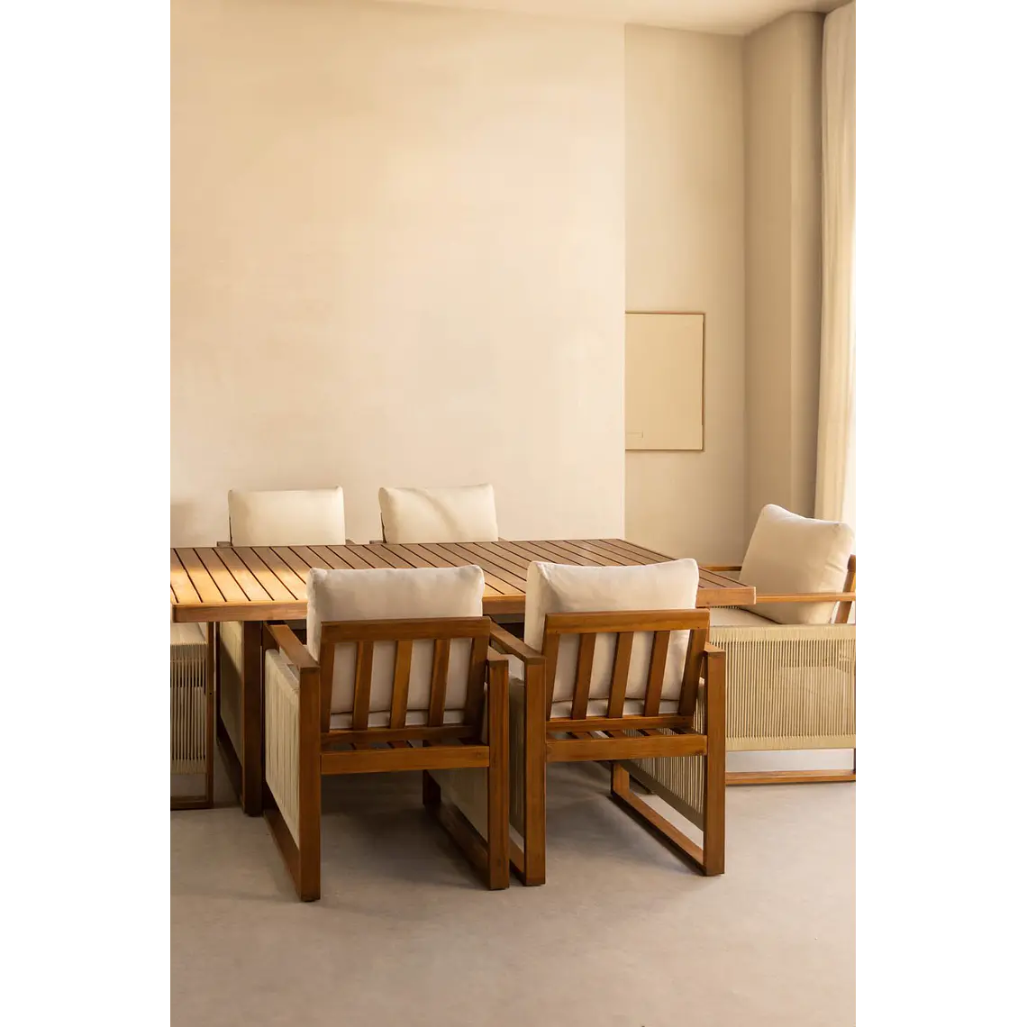 Conjunto de comedor Eiror en madera de acacia 2
